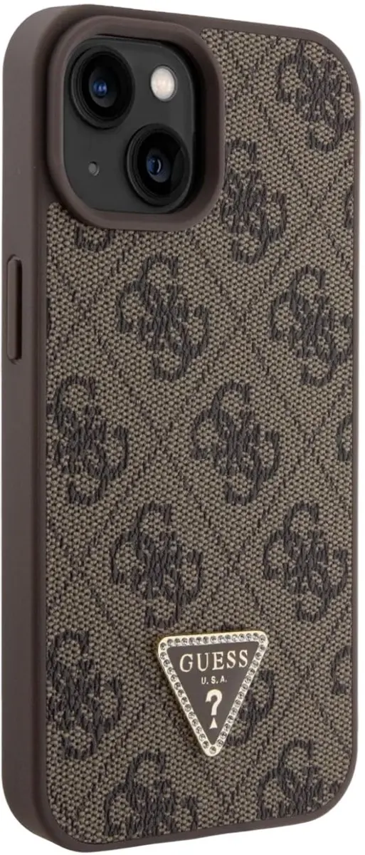 GUESS 4G Triangle Logo Hoesje - iPhone 15 Plus - Bruin - afbeelding 6 van 6
