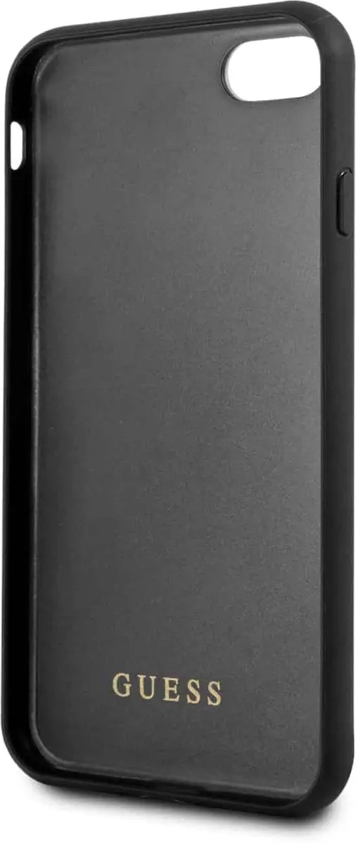 Guess Marble Glas Hoesje - iPhone SE/7/8 - Zwart/Goud