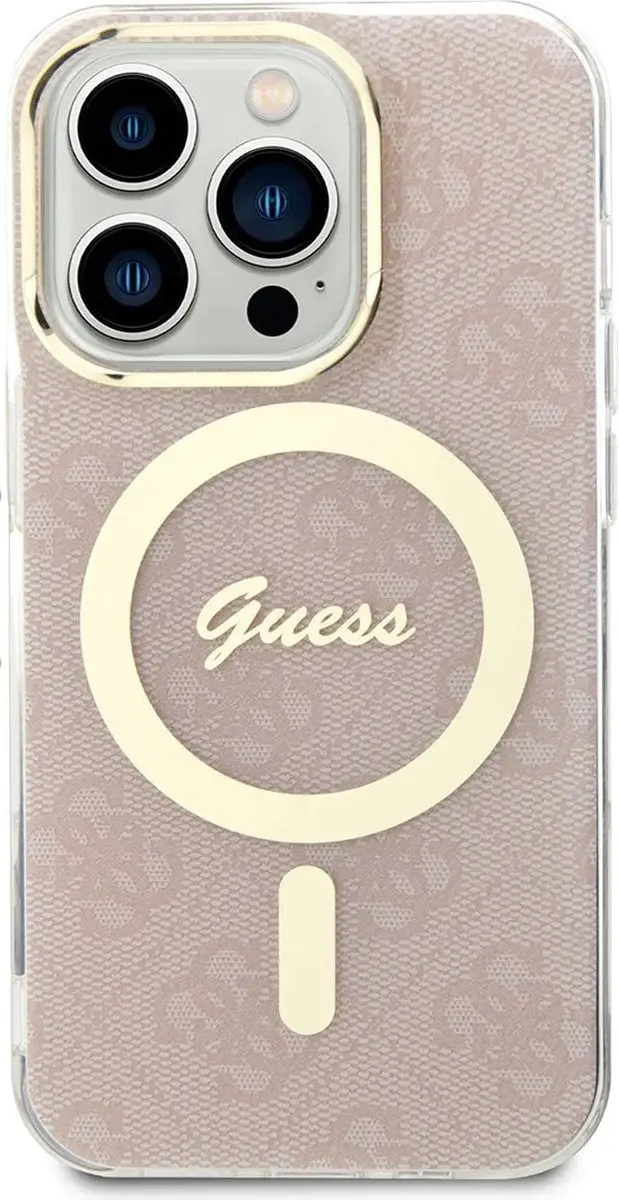 Guess 4G Back Case MagSafe iPhone 15 Pro - Roze