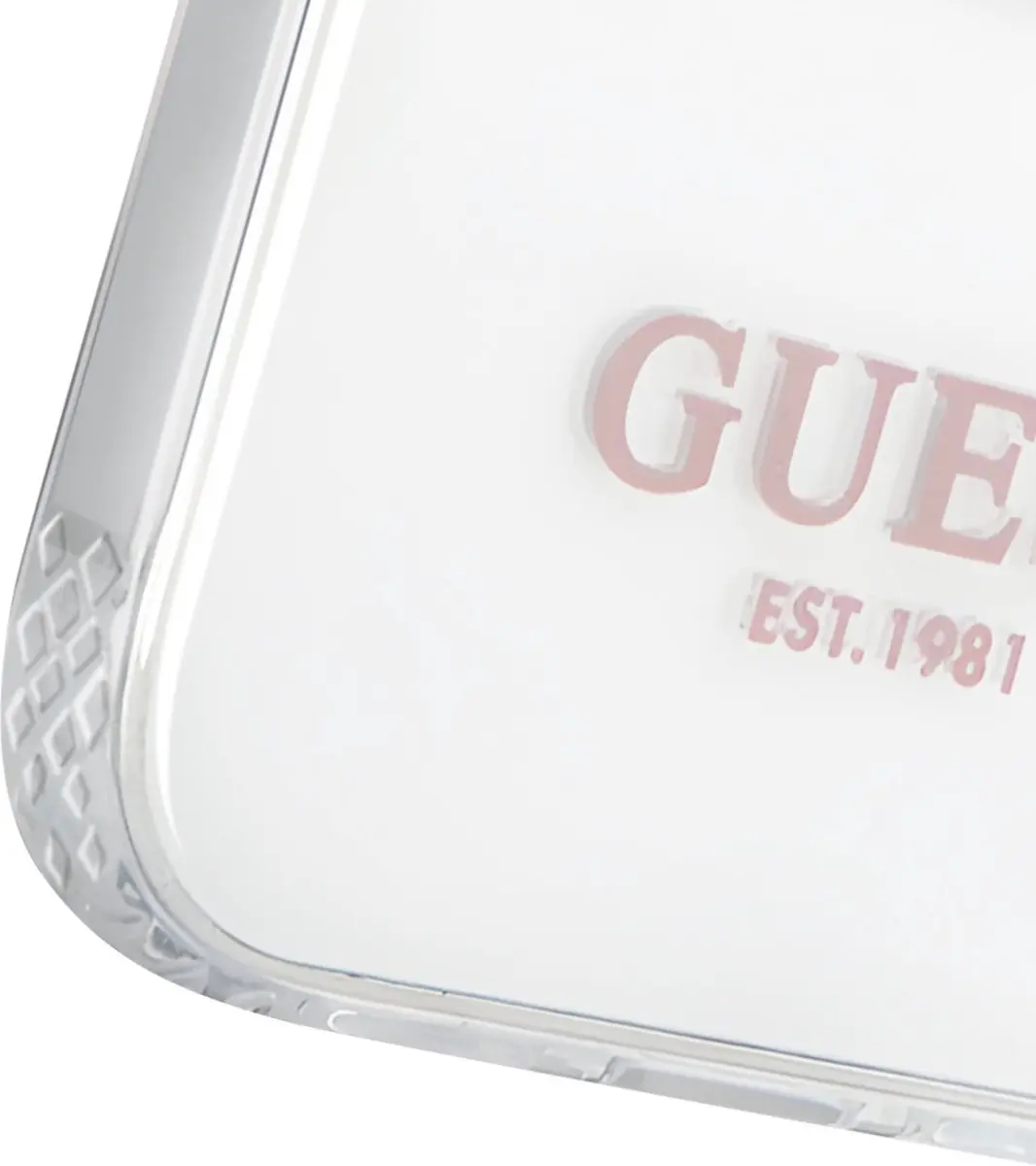GUESS iPhone 14 Pro TPU Back Cover - Transparant Roze - MagSafe