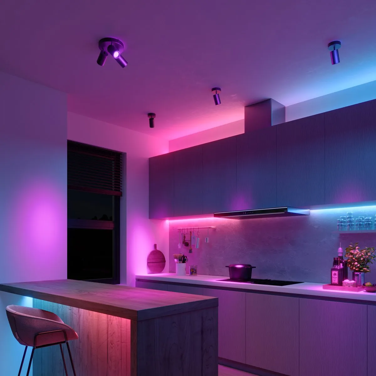 Calex Smart Plafondlamp 3-Lichts RGBW - 20cm Zwart