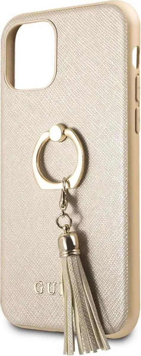Guess Saffiano iPhone 12 Pro Max Hoesje - Goud