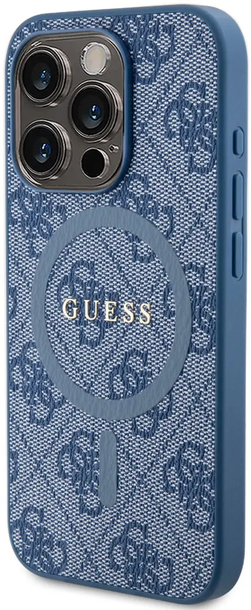 GUESS 4G Back Case MagSafe iPhone 15 Pro - Blauw