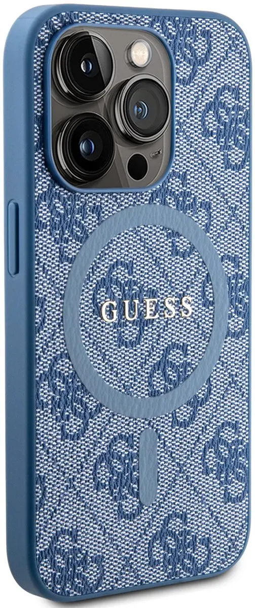 GUESS 4G Back Case MagSafe iPhone 15 Pro - Blauw - afbeelding 6 van 6
