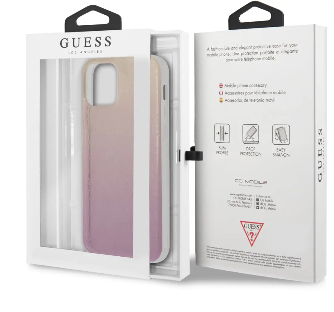 Guess iPhone 12 Pro Max Hoesje S212-4 - Roze Gradient