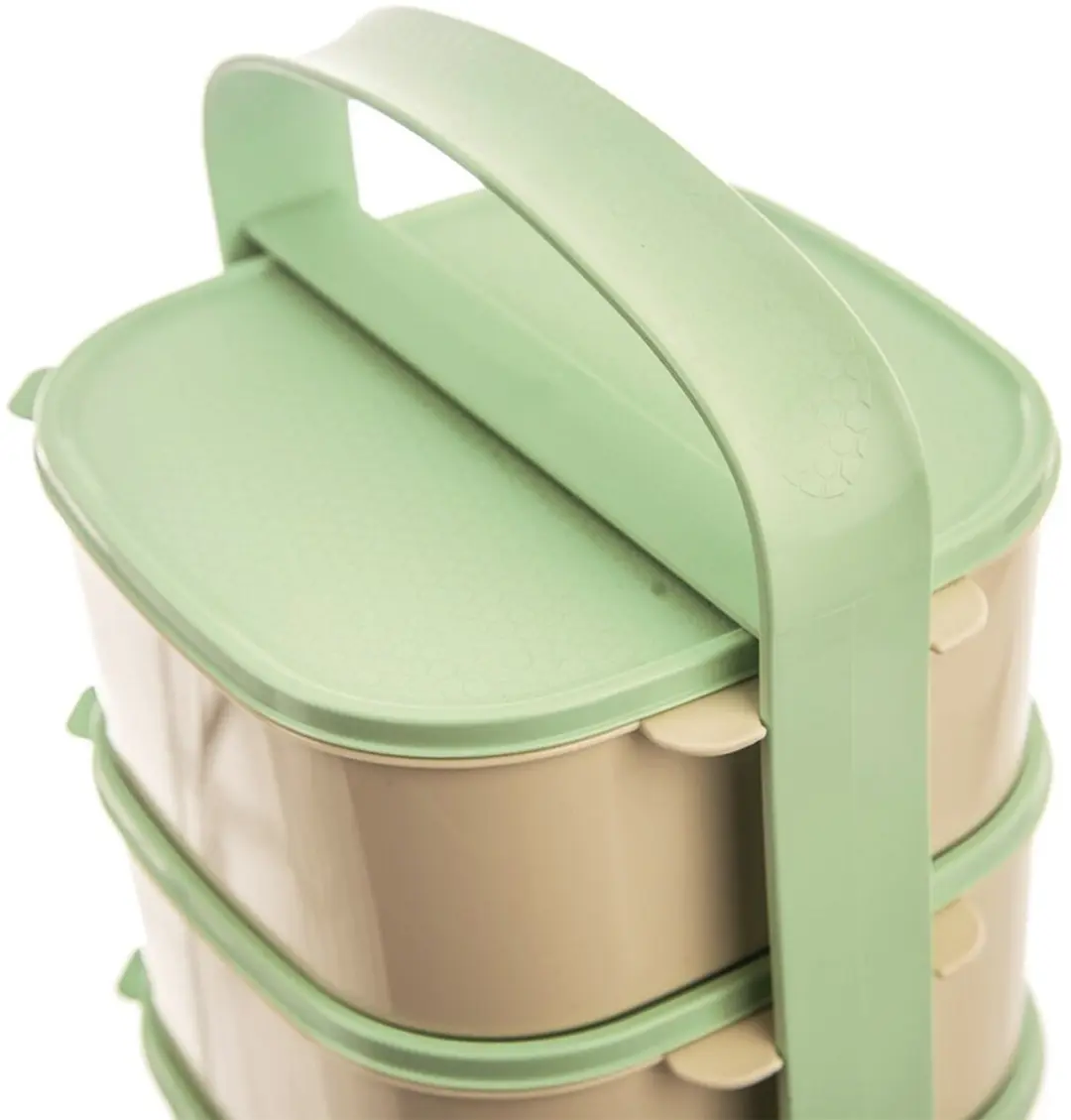 Orion Foodline Lunchbox 3-laags - 4,3L - Beige/Groen