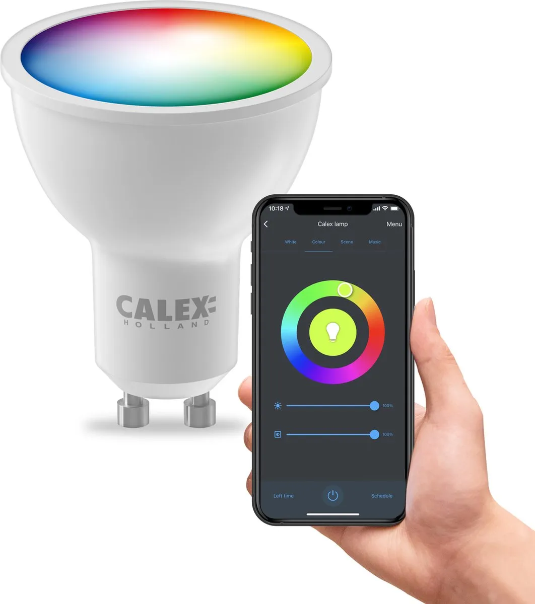 Calex Slimme LED Wandlamp Set 2 Stuks - 5W RGBW - Zwart