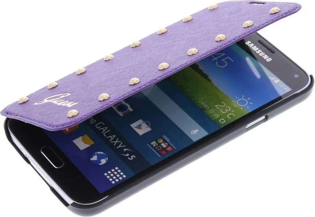 Guess Samsung Galaxy S5 Folio Case Studded Collection - Paars - afbeelding 6 van 6