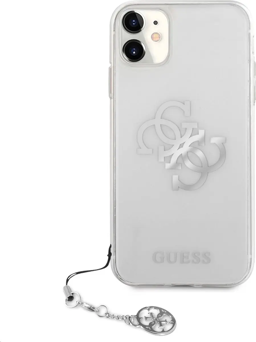 GUESS 4G Charms Silver Logo Back Cover