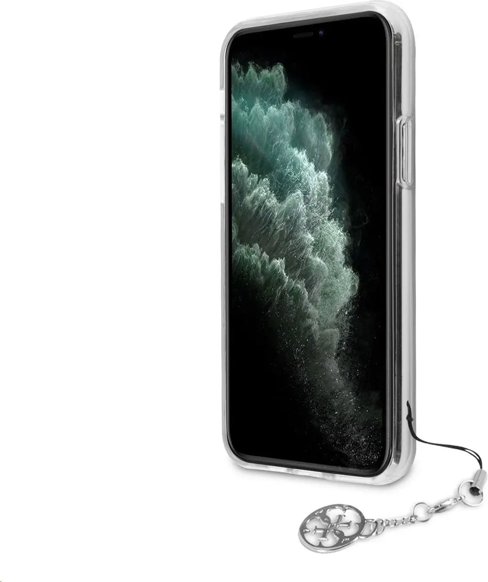 GUESS 4G Charms Silver Logo Back Cover - iPhone 11 Transparant