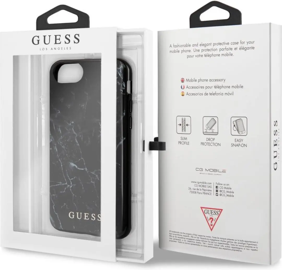 GUESS iPhone Backcase S212-4 - Marmerlook Zwart