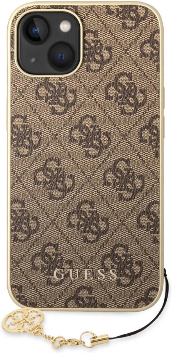 GUESS 4G Charms Back Case iPhone 14 - Bruin - afbeelding 6 van 6