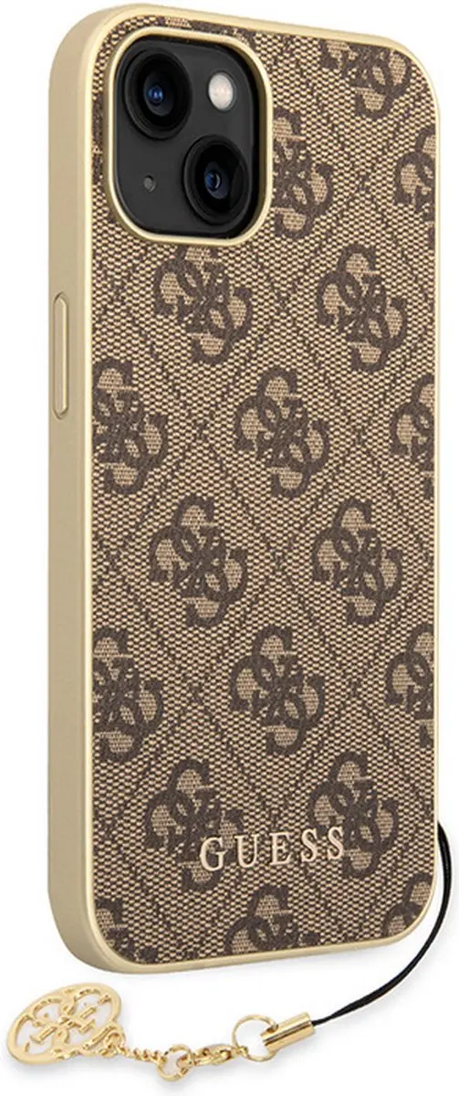 GUESS 4G Charms Back Case iPhone 14 - Bruin - afbeelding 3 van 6
