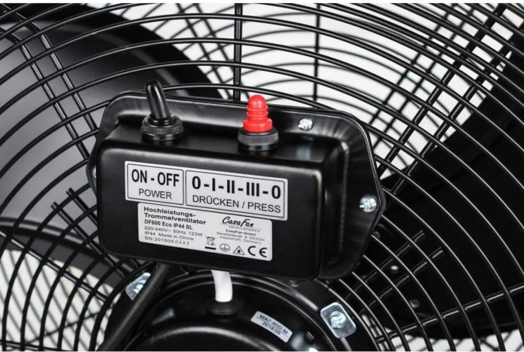 Casafan DF600 Eco Vloerventilator 123W - 60cm - Zwart