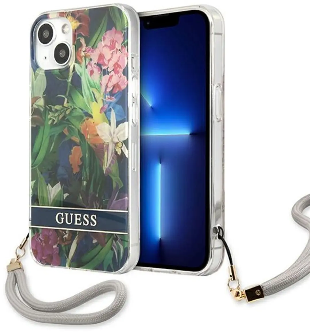 Guess Flower Strap iPhone 13 mini Hoesje
