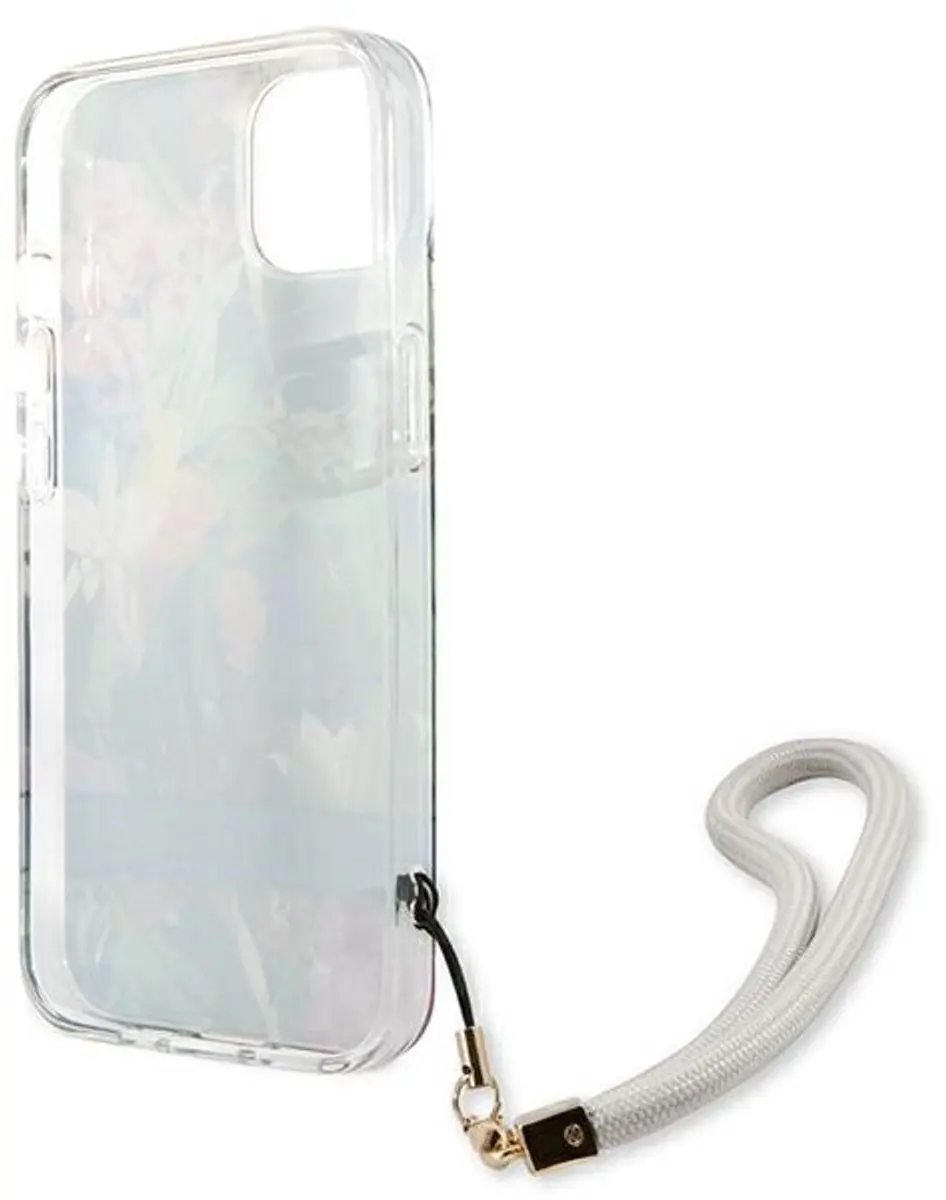 Guess Flower Strap iPhone 13 mini Hoesje - Blauw