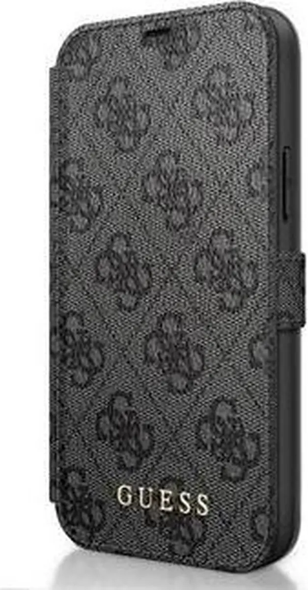GUESS iPhone 12 Mini Bookcase Hoesje 5823 - Grijs - 3 Pasjes