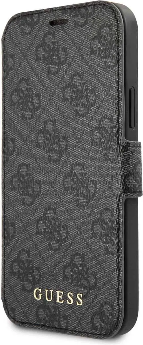 GUESS iPhone 12 Mini Bookcase Hoesje 5823 - Grijs - 3 Pasjes