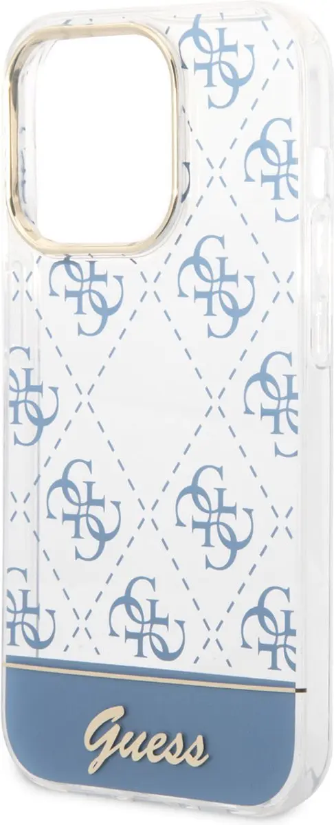 GUESS iPhone 14 Pro TPU Back Cover - Blauw