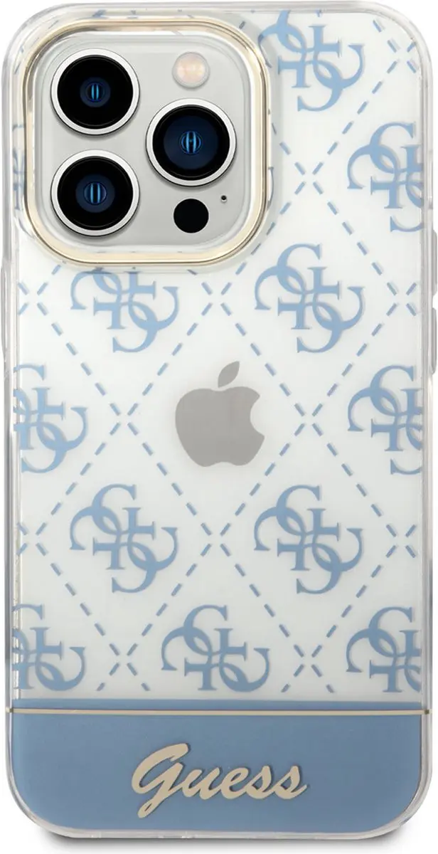GUESS iPhone 14 Pro TPU Back Cover - Blauw