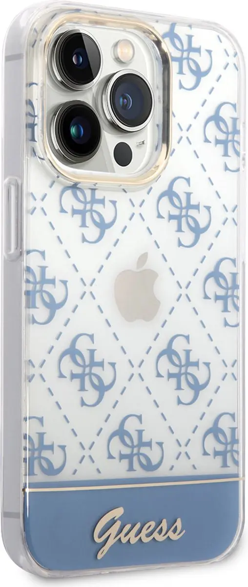 GUESS iPhone 14 Pro TPU Back Cover - Blauw