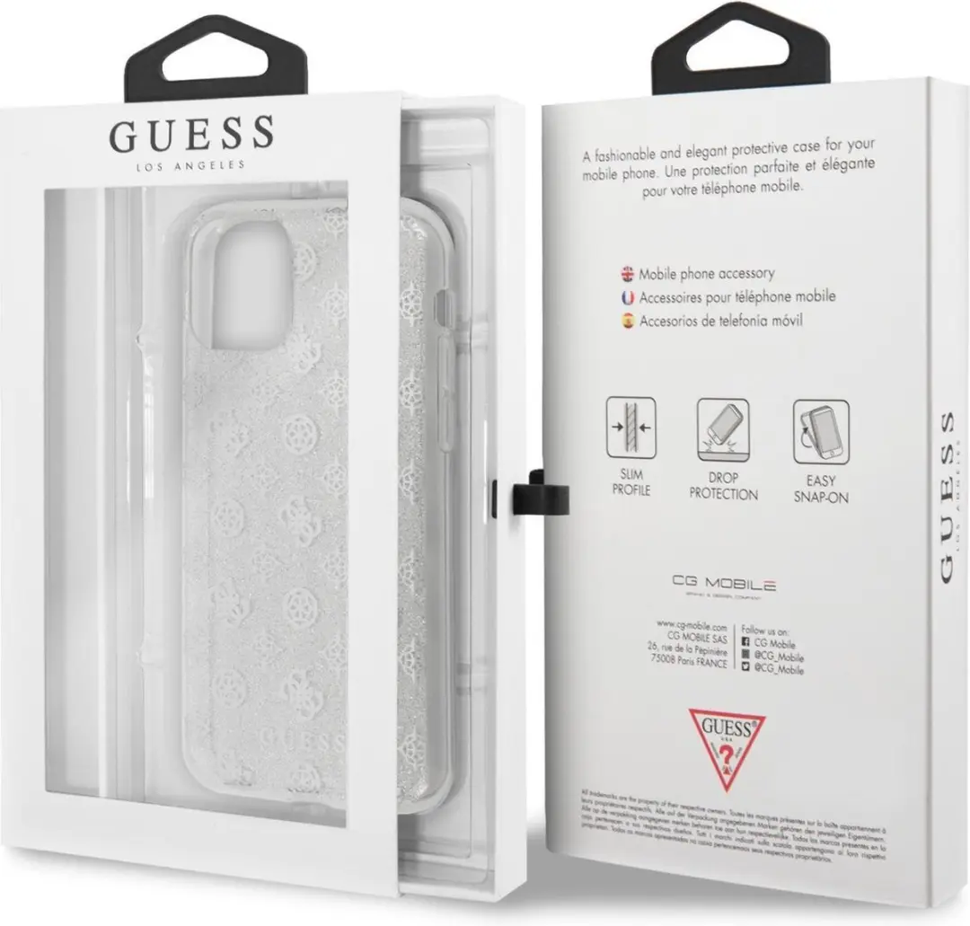 Guess Glitter Hoesje iPhone 11 Pro - Zilver - S212-2