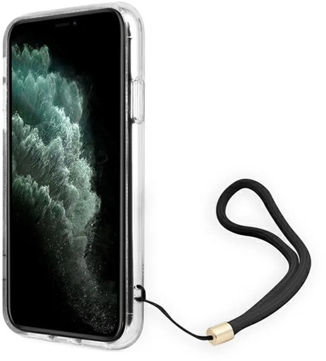 Guess iPhone 11 Hoesje - Bruin - 4G Print & Strap