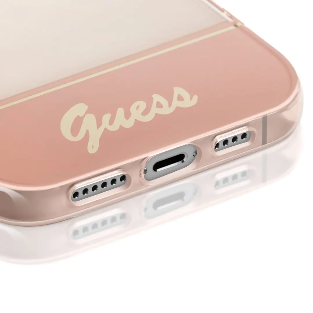 GUESS Transparant Roze TPU Back Cover iPhone 14 Pro - MagSafe