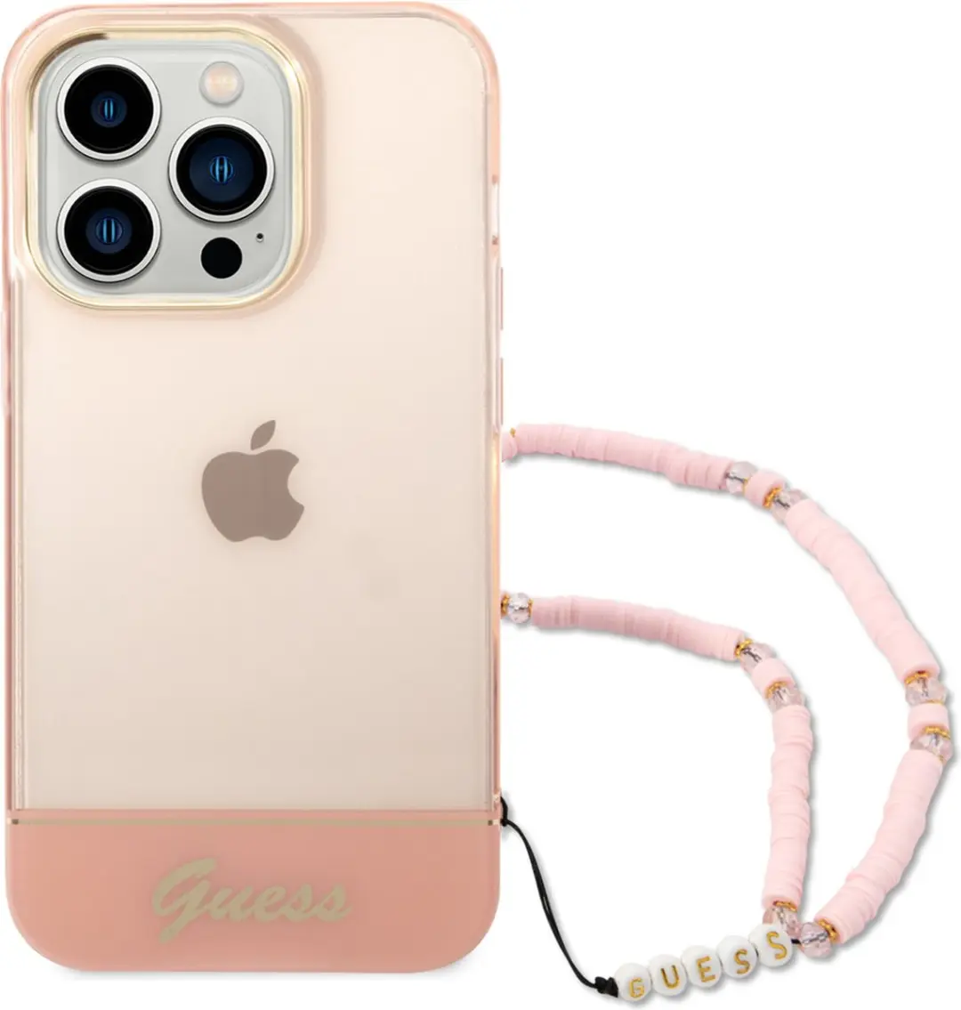 GUESS Transparant Roze TPU Back Cover iPhone 14 Pro - MagSafe