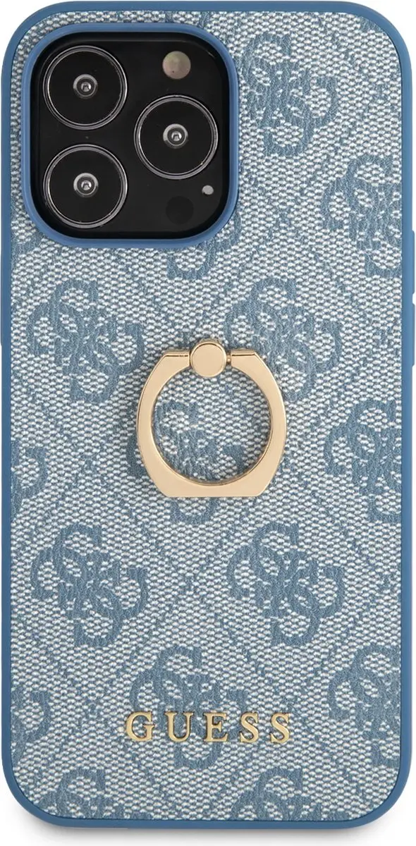 GUESS Logo Backcase iPhone 13 Pro - Blauw - 7606