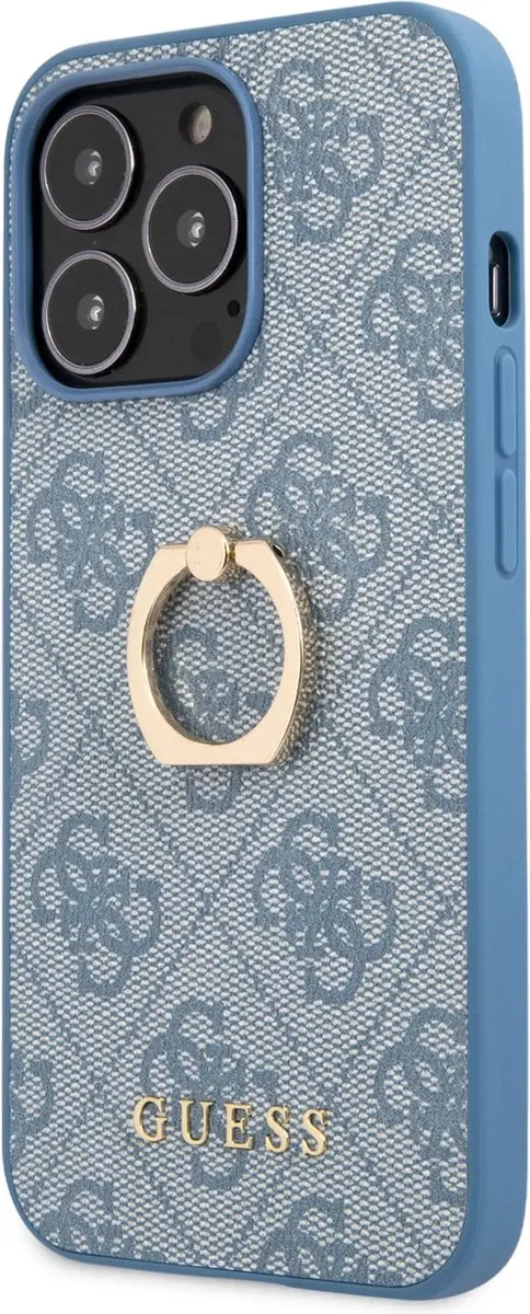 GUESS Logo Backcase iPhone 13 Pro - Blauw - 7606