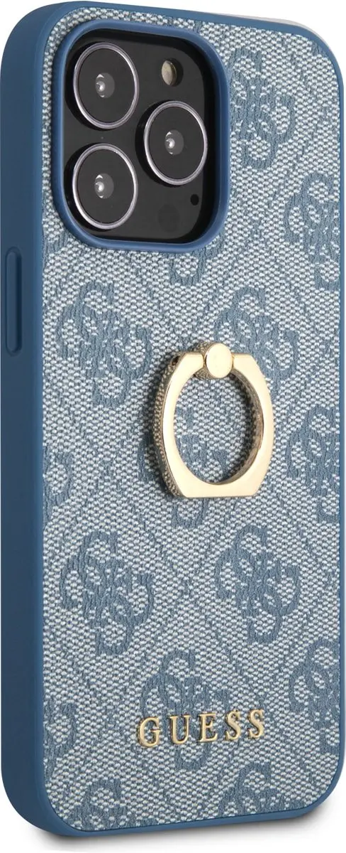 GUESS Logo Backcase iPhone 13 Pro - Blauw - 7606