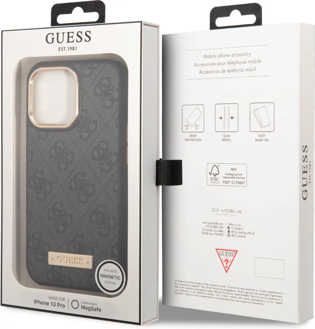 Guess 4G Backcover iPhone 13 Pro 9137 - Donkergrijs - afbeelding 6 van 6