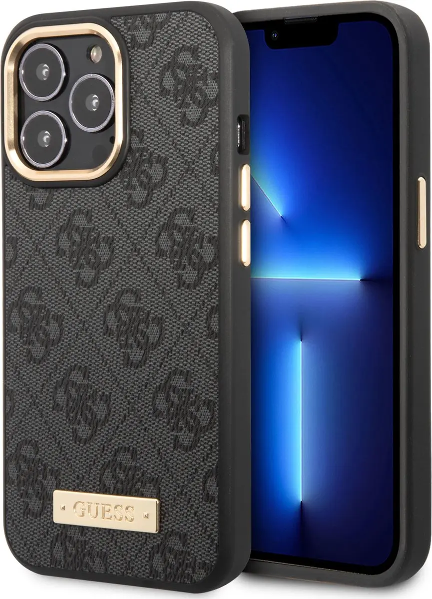 Guess 4G Backcover iPhone 13 Pro 9137 - Donkergrijs