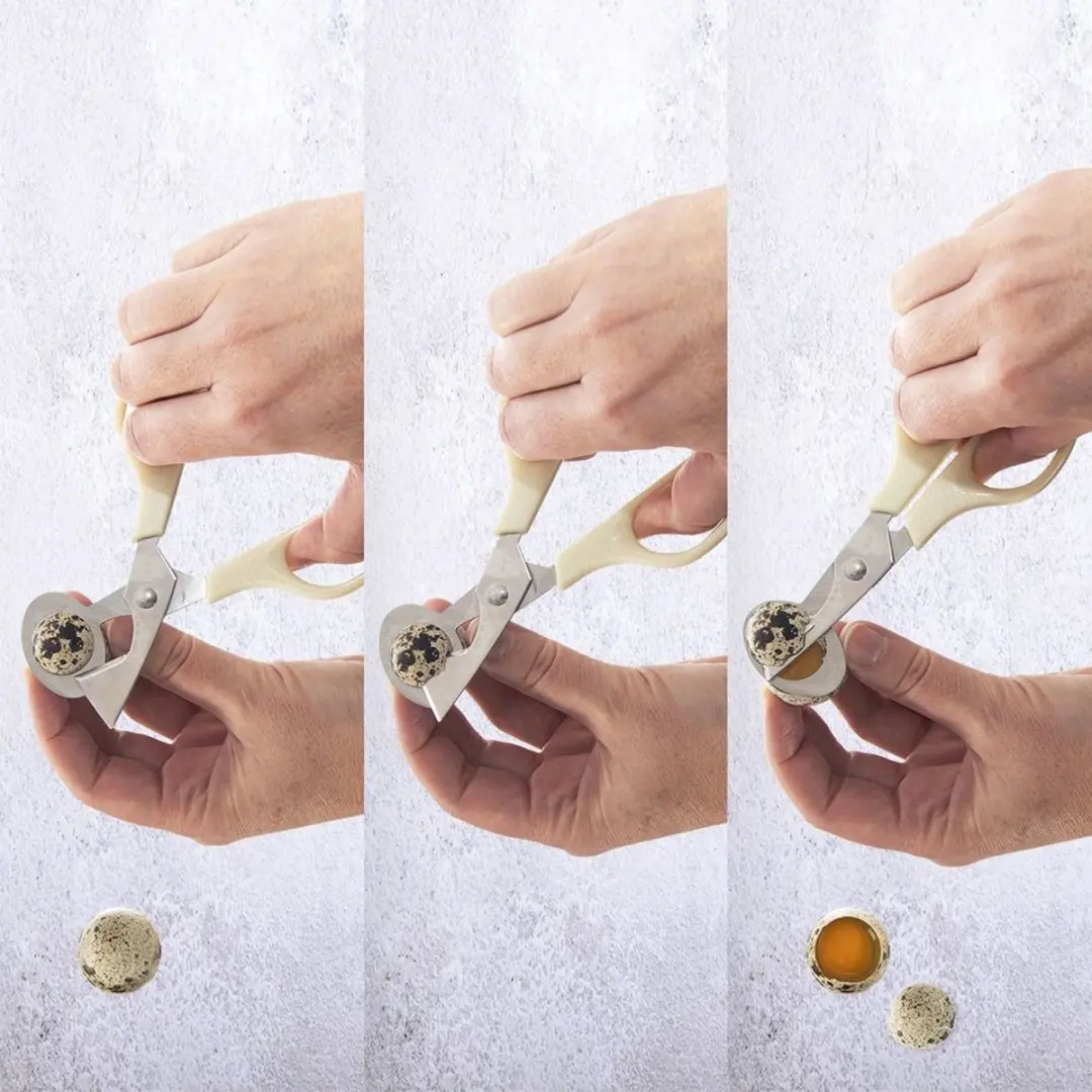 Orion Roestvrijstalen Eierknipper 14,5cm - Zwart/Crème - afbeelding 3 van 6