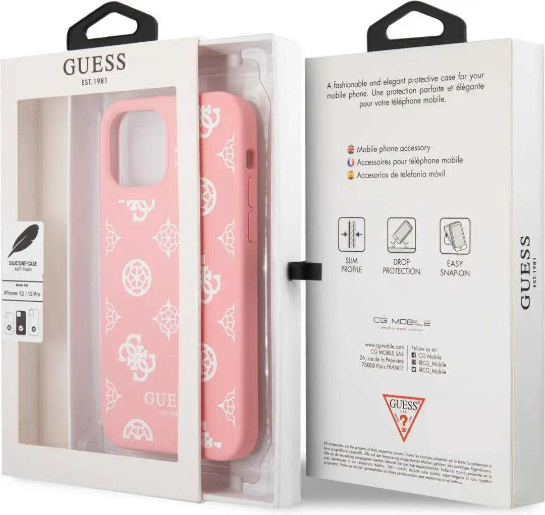 Guess Silicone Backcase iPhone 12 Pro - Roze - MPN 7314