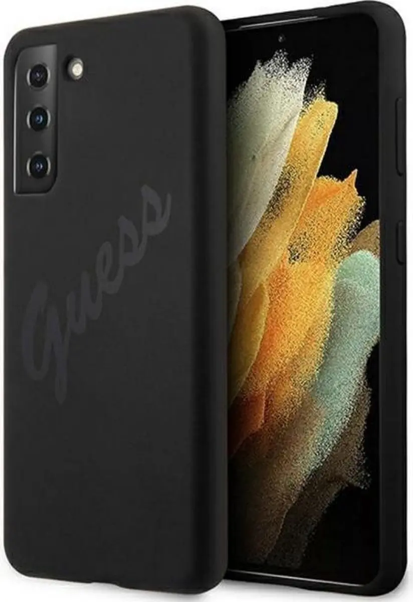 Guess Silicone Back Cover - Samsung Galaxy S21 - Zwart