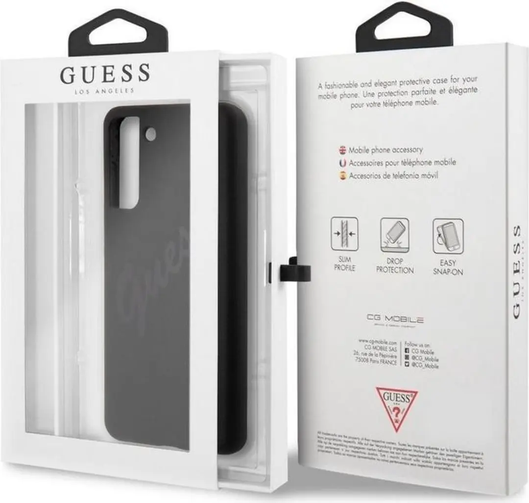 Guess Silicone Back Cover - Samsung Galaxy S21 - Zwart