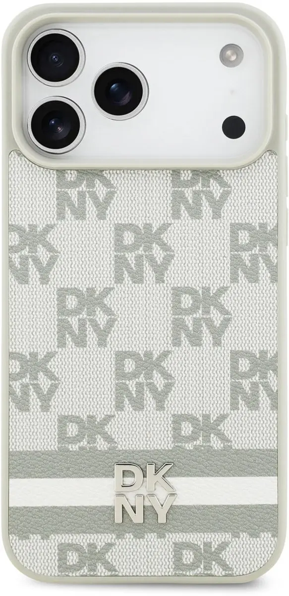 DKNY iPhone 17 Pro Max Telefoonhoesje - Ruitdesign Beige