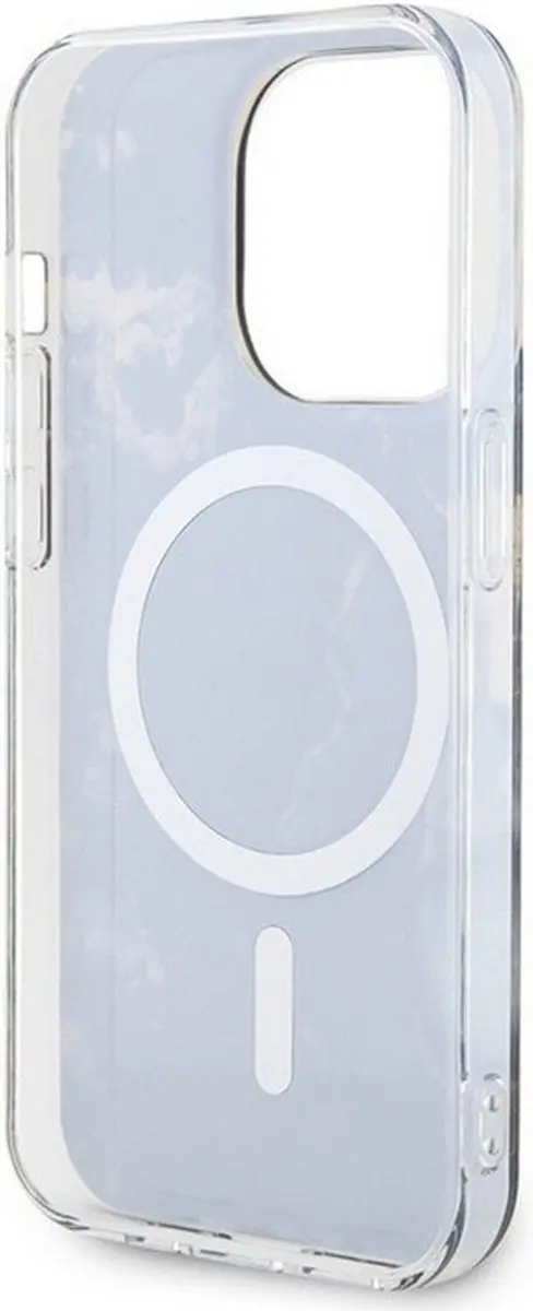 GUESS Golden Marble Back Case - iPhone 14 Pro - Zwart