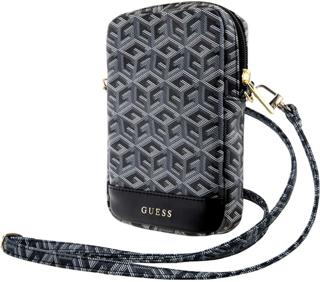 GUESS G-Cube Wallet Pouch 7 Inch - Zwart