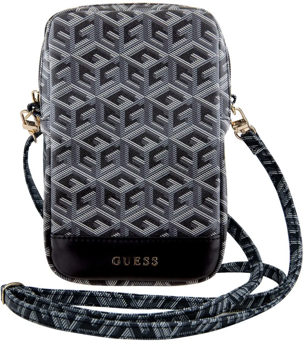 GUESS G-Cube Wallet Pouch 7 Inch - Zwart