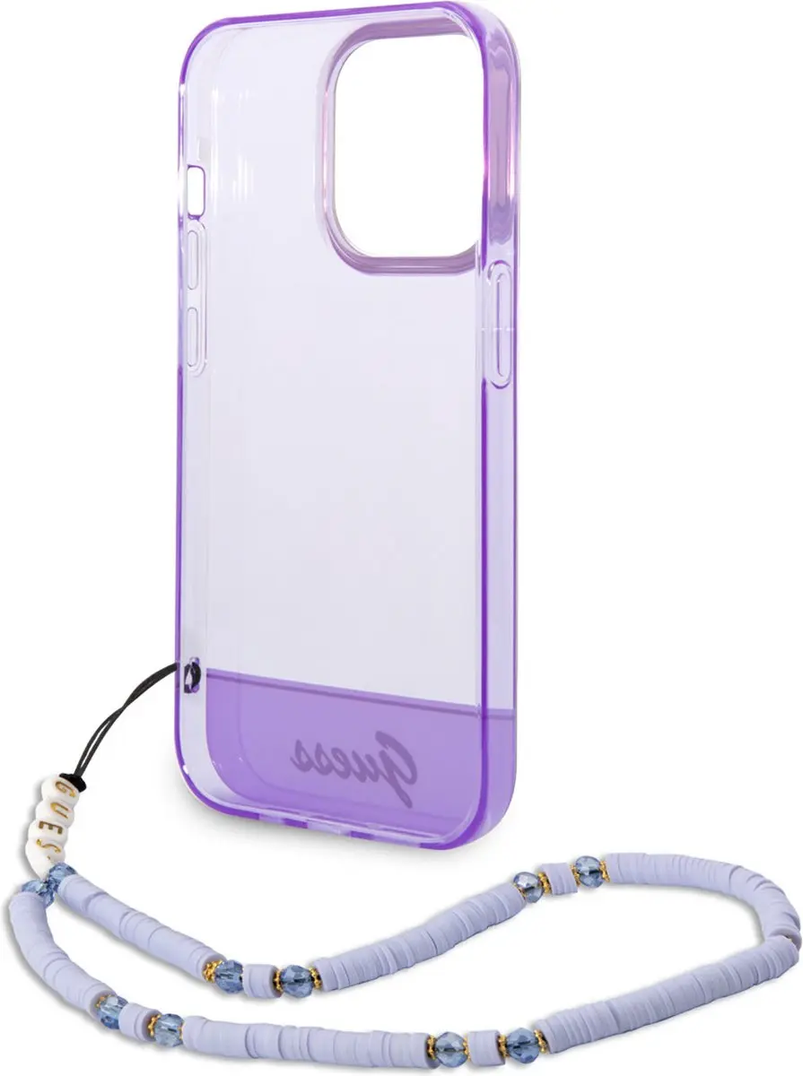 GUESS TPU Back Cover iPhone 14 Pro Max - Paars Transparant