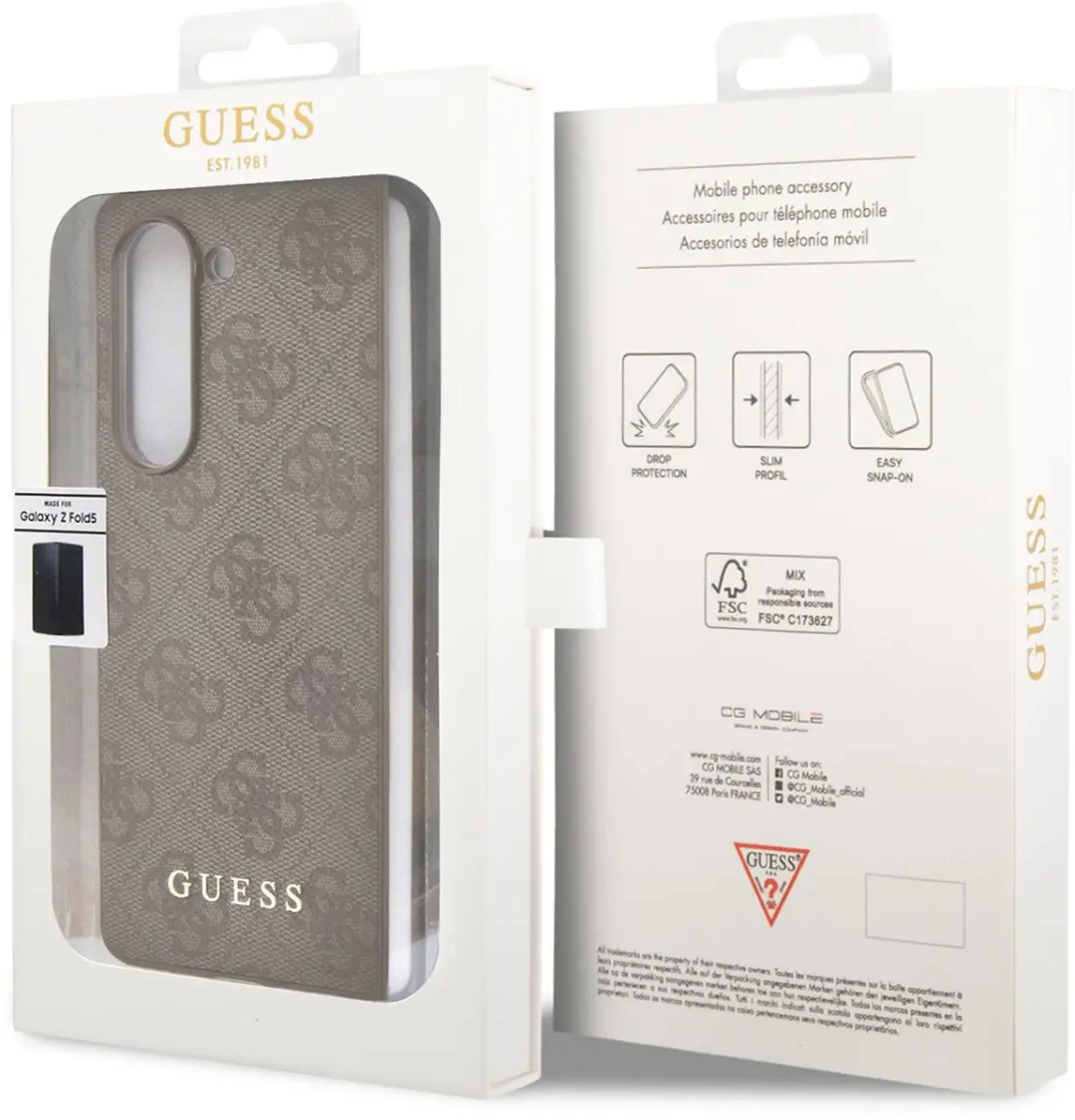 Guess Charm Hoesje Samsung Galaxy Z Fold 5 - Bruin