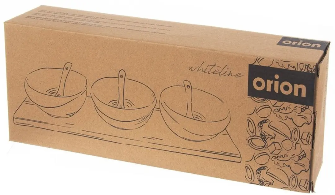 Orion Whiteline 129900 Amuseschaaltjes - 7 Stuks - Porselein & Bamboe