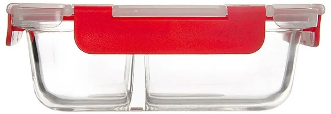 Orion Glazen Voedselcontainer 1,3L - 2 Vakken - Rood