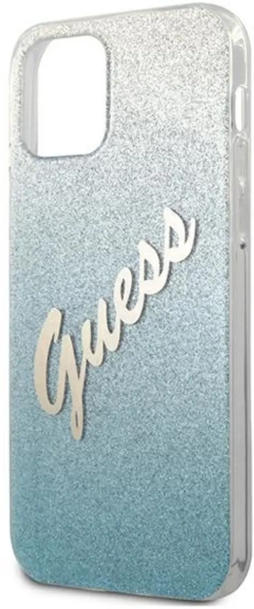 GUESS Glitter Gradient Hoesje iPhone 12 Pro Max - Blauw