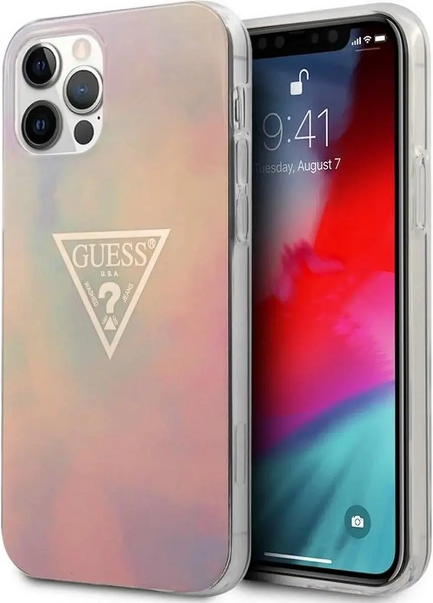 GUESS Gold Triangle Back Case - iPhone 12/12 Pro - Multicolor