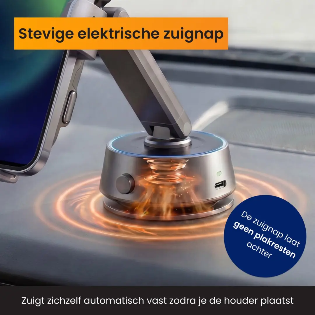 R2B Telefoonhouder Auto Zuignap Zaandijk-01 - Draadloos Opladen - 7 Inch