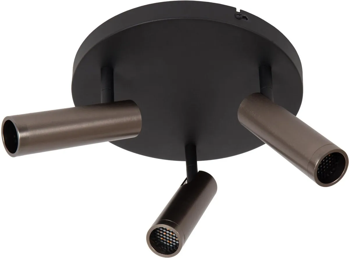 Lucide GRADO Plafondspot Ø25cm - 3xGU10 Grijs ijzer